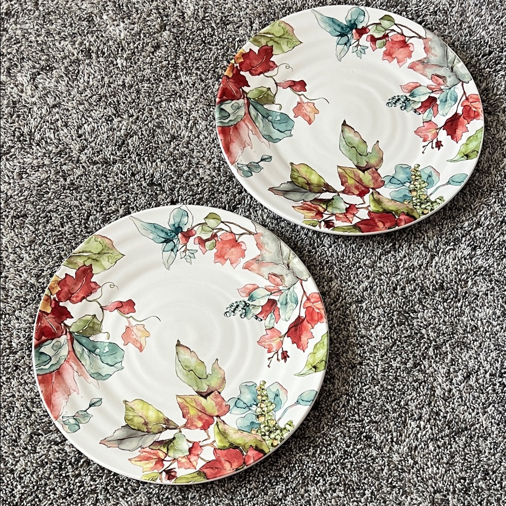BOGO FRE Pier 1 Waterbury Dinner Plates Bundle Pier 1 Plates Floral Print Plates